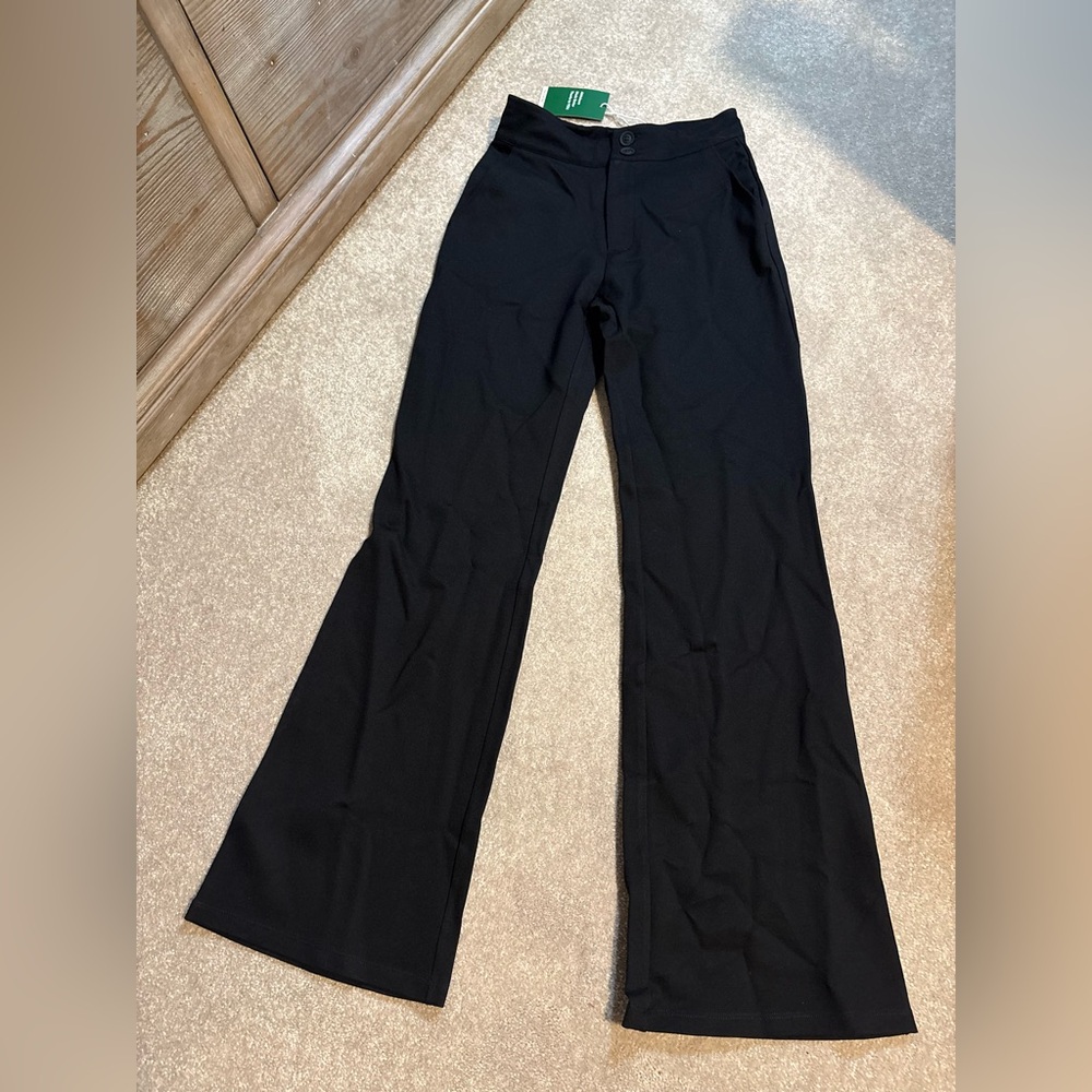 Halara Flex High Waisted Button Zipper Side Pocket Flare Work Pants size XS